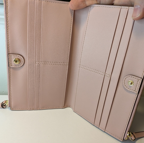 Kate Spade Pink Pebble Leather Bifold Wallet Clutch - Picture 4 of 6